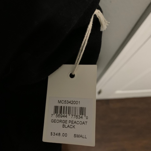 Unique Men’s Fossil Small Black Peacoat - Picture 6 of 6